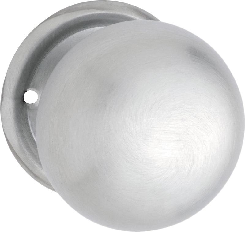 Plain Mortice Knob - Round Rose Satin Chrome / Passage