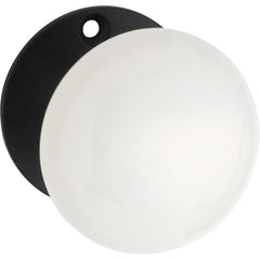 Porcelain Door Knob - Round Rose Matt Black / Passage