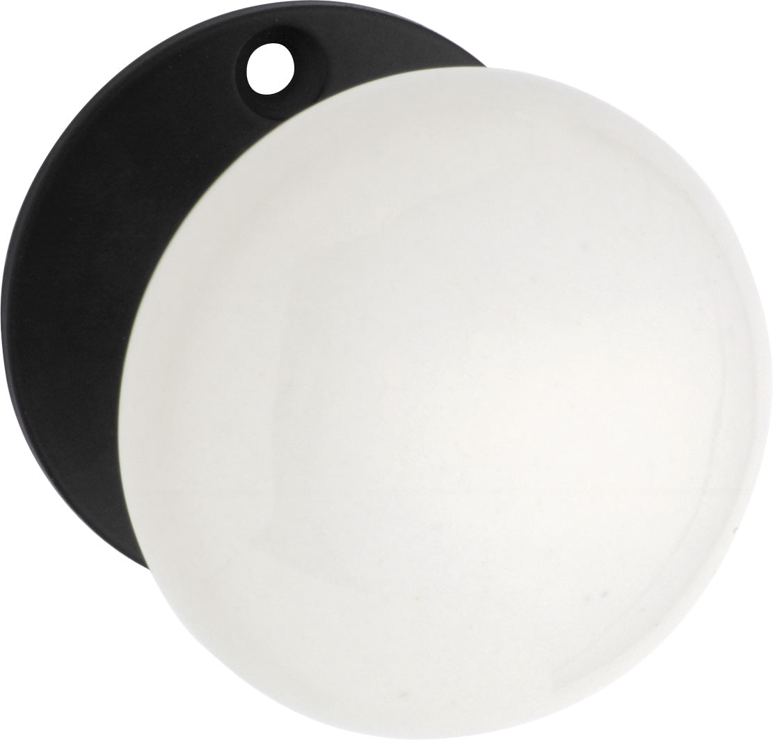 Porcelain Door Knob - Round Rose Matt Black / Passage