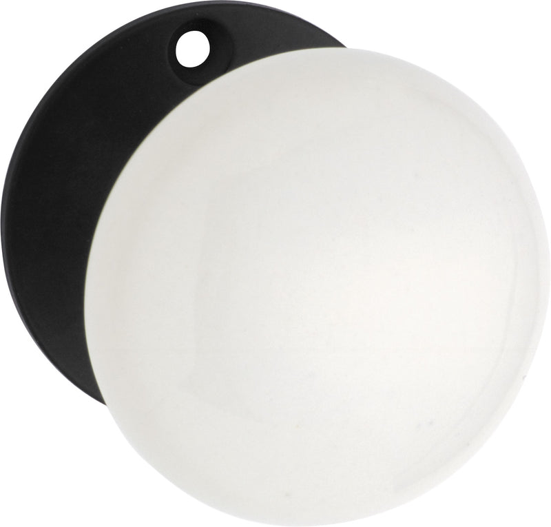 Porcelain Door Knob - Round Rose Matt Black / Passage