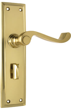 Milton Lever - Long Backplate Polished Brass / Privacy | Privacy