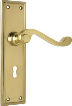 Milton Lever - Long Backplate Polished Brass / Lock | Lock (Skeleton Key)