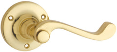 Milton Lever - Round Rose Polished Brass / Passage