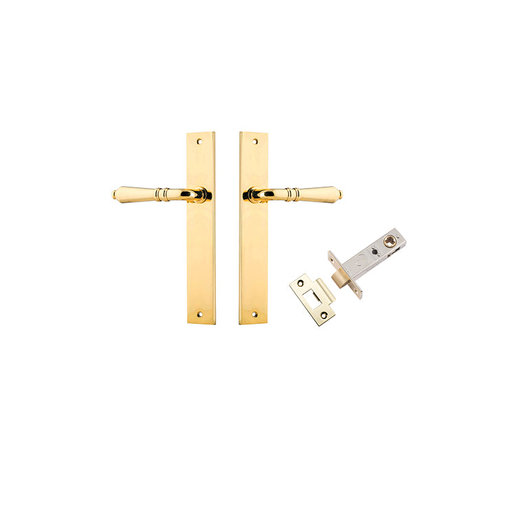 Sarlat Lever - Rectangular Backplate Passage Kit Polished Brass / Solid Brass