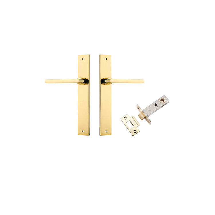 Baltimore Lever - Rectangular Backplate Passage Kit Polished Brass / Solid Brass
