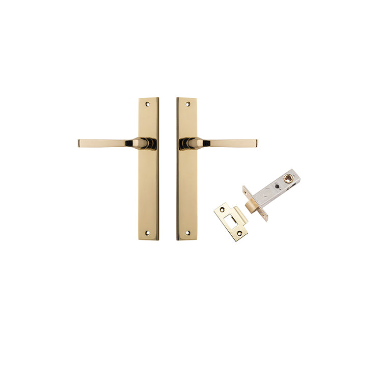 Annecy Lever - Rectangular Backplate Passage Kit Polished Brass / Solid Brass