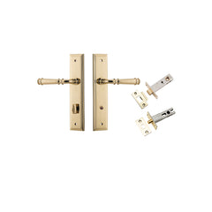 Verona Lever - Stepped Backplate Privacy Kit with Privacy Turn Polished Brass / Solid Brass