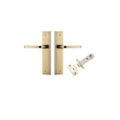 Annecy Lever - Stepped Backplate Passage Kit Polished Brass / Solid Brass