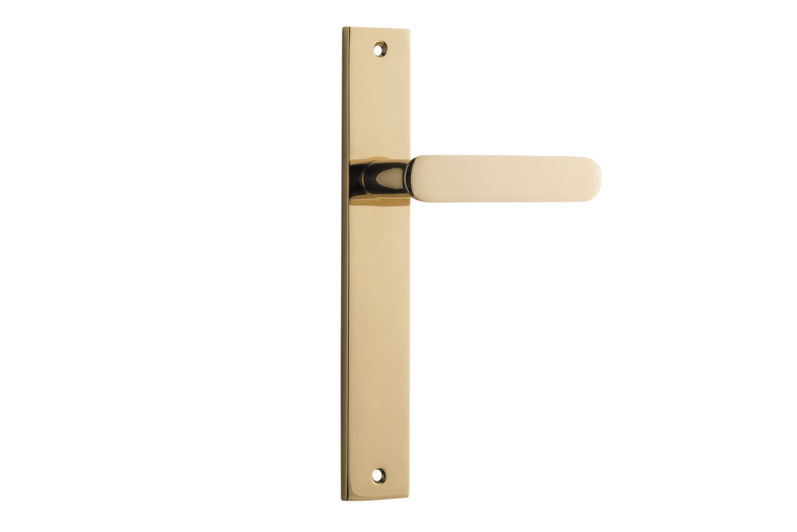 Bronte Lever - Rectangular Backplate Polished Brass