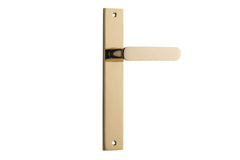 Bronte Lever - Rectangular Backplate Polished Brass