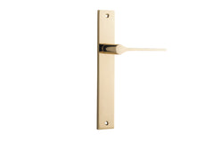 Como Lever - Rectangular Backplate Polished Brass