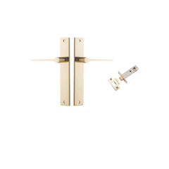 Como Lever - Rectangular Backplate Passage Kit Polished Brass / Solid Brass