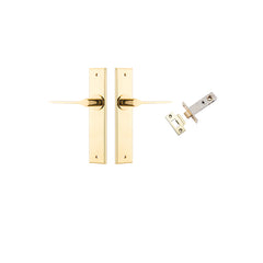 Como Lever - Chamfered Backplate Passage Kit Polished Brass / Solid Brass
