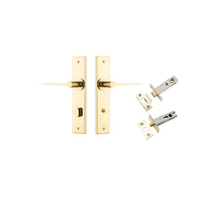 Como Lever - Chamfered Backplate Privacy Kit Polished Brass / Solid Brass