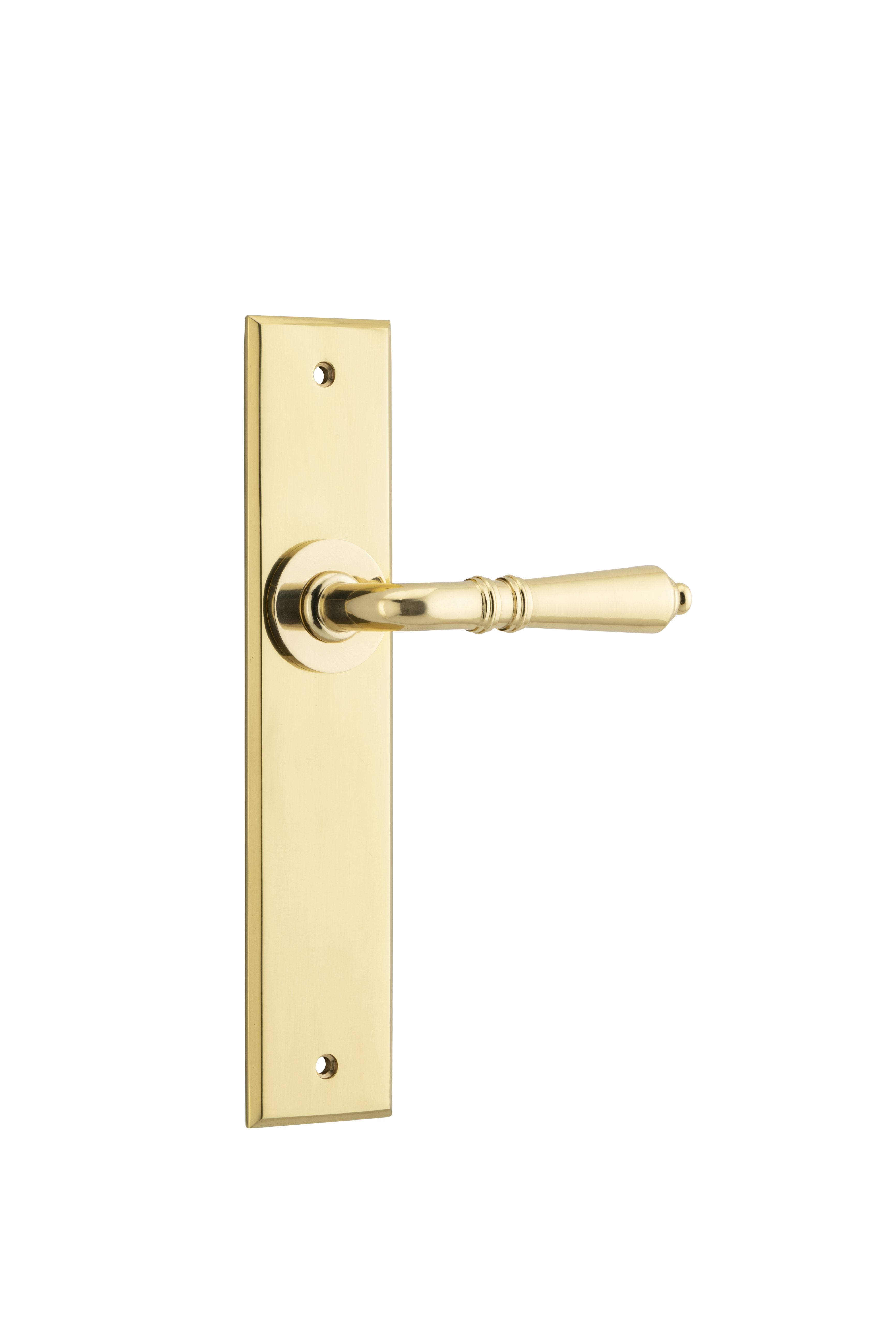 Sarlat Lever - Chamfered Backplate Polished Brass