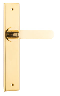 Bronte Lever - Chamfered Backplate Polished Brass / Brass