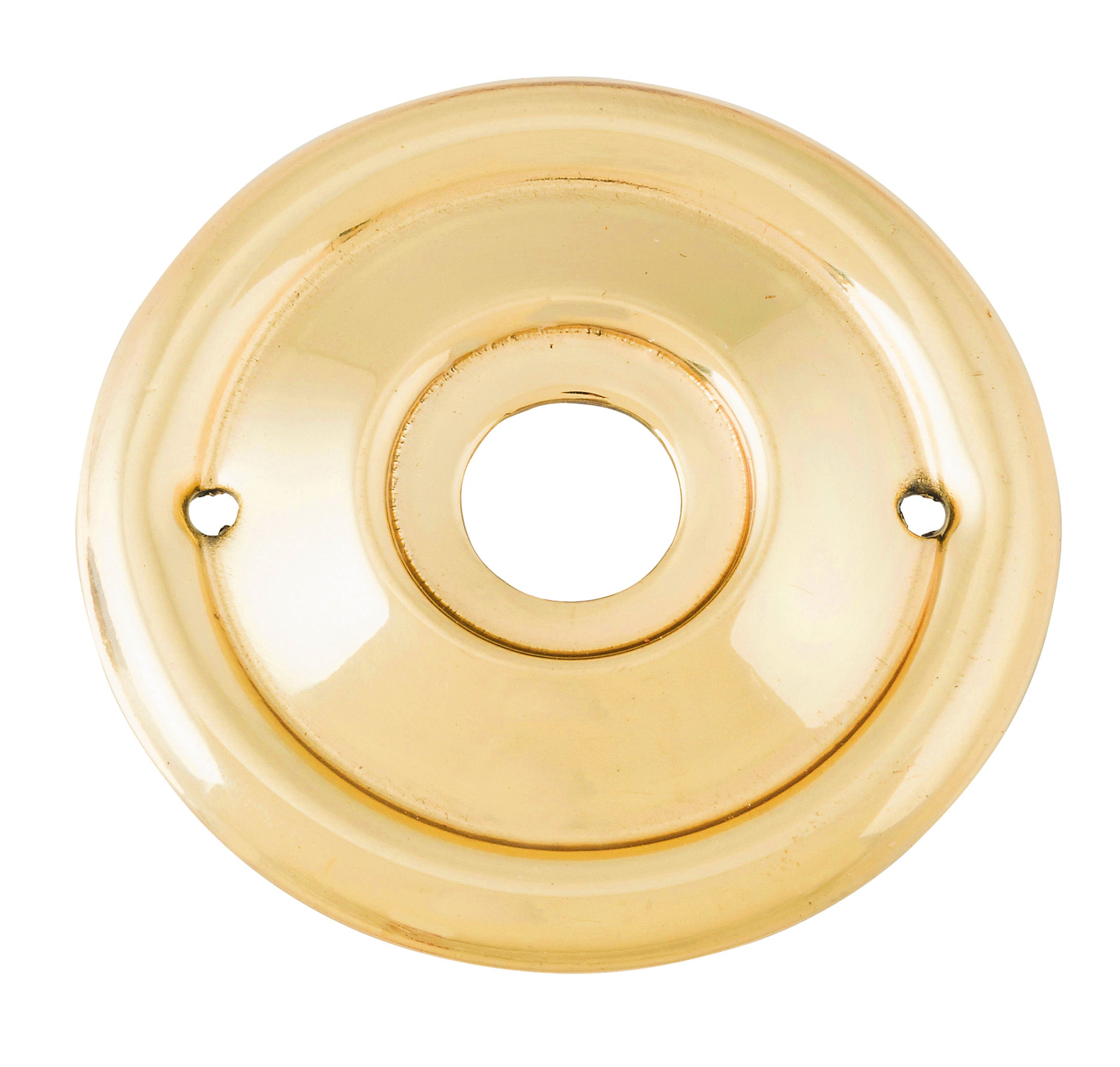 Milled Edge Mortice Knob Backplates Polished Brass / Passage / 52mm