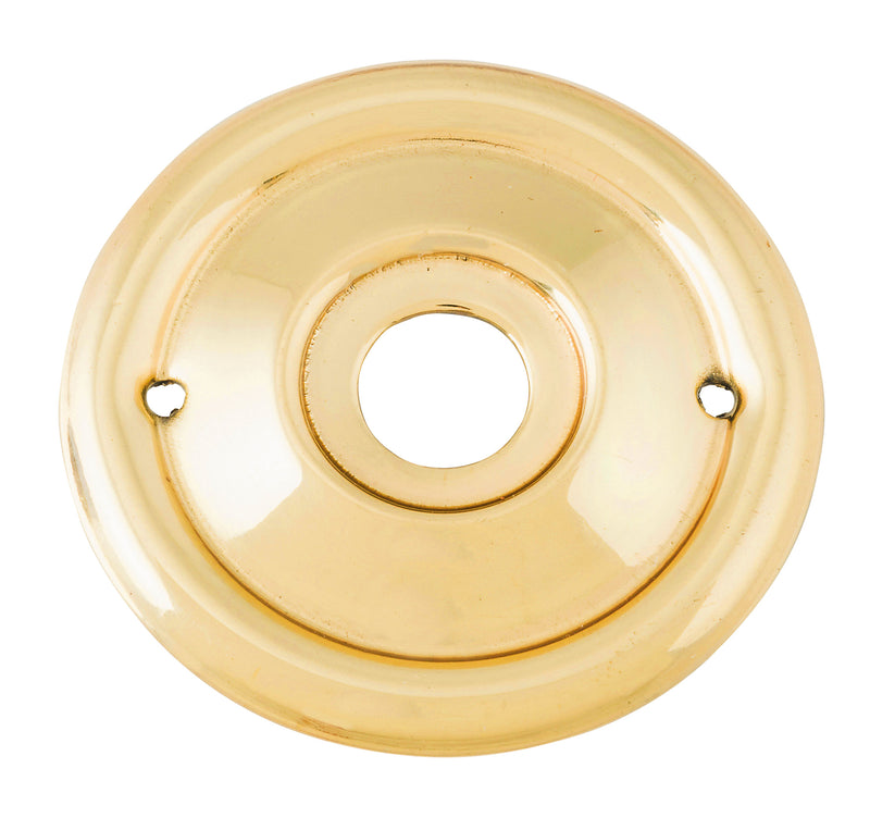 Milled Edge Mortice Knob Backplates Polished Brass / Passage / 52mm