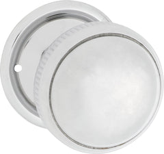 Small Milled Edged Mortice Knob - Round Rose Chrome Plated / Passage