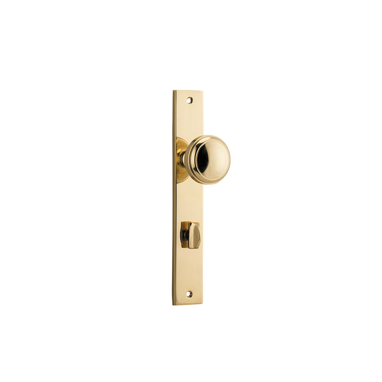 Paddington Knob - Rectangular Backplate Polished Brass / Solid Brass