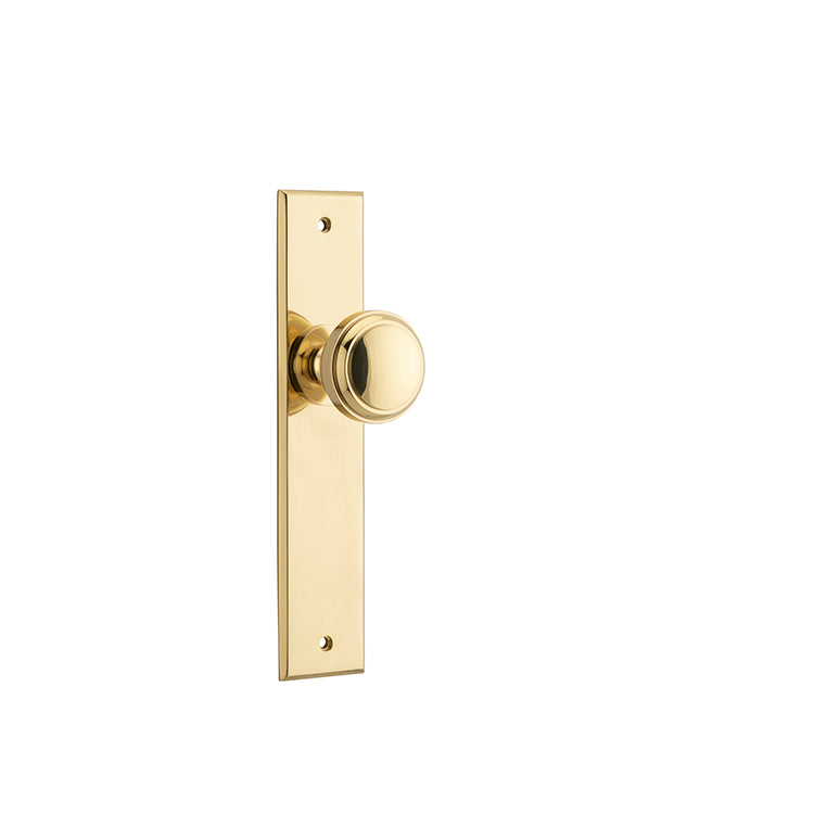 Paddington Knob - Chamfered Backplate Polished Brass / Brass