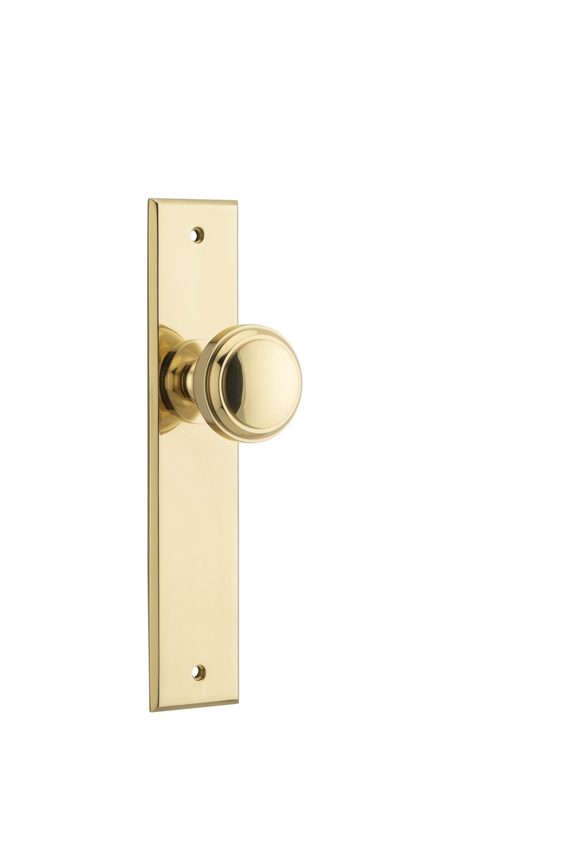Paddington Knob - Chamfered Backplate Polished Brass / Brass