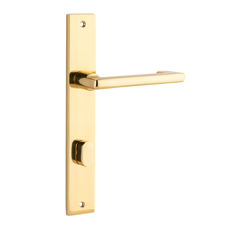Baltimore Return Lever - Rectangular Backplate Polished Brass / Solid Brass