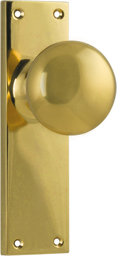 Victorian Knob - Long Backplate Polished Brass / Latch | Passage