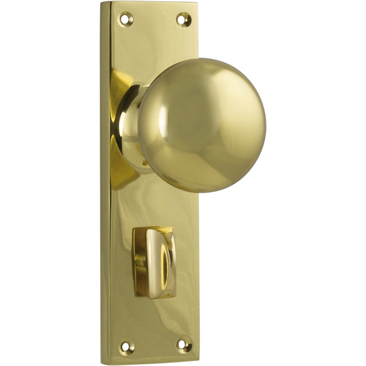 Victorian Knob - Long Backplate Polished Brass / Privacy | Privacy