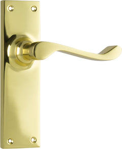 Victorian Lever - Long Backplate Polished Brass / Latch | Passage
