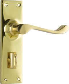 Victorian Lever - Long Backplate Polished Brass / Privacy | Privacy