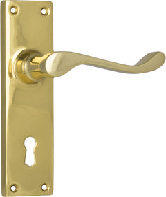 Victorian Lever - Long Backplate Polished Brass / Lock | Lock (Skeleton Key)