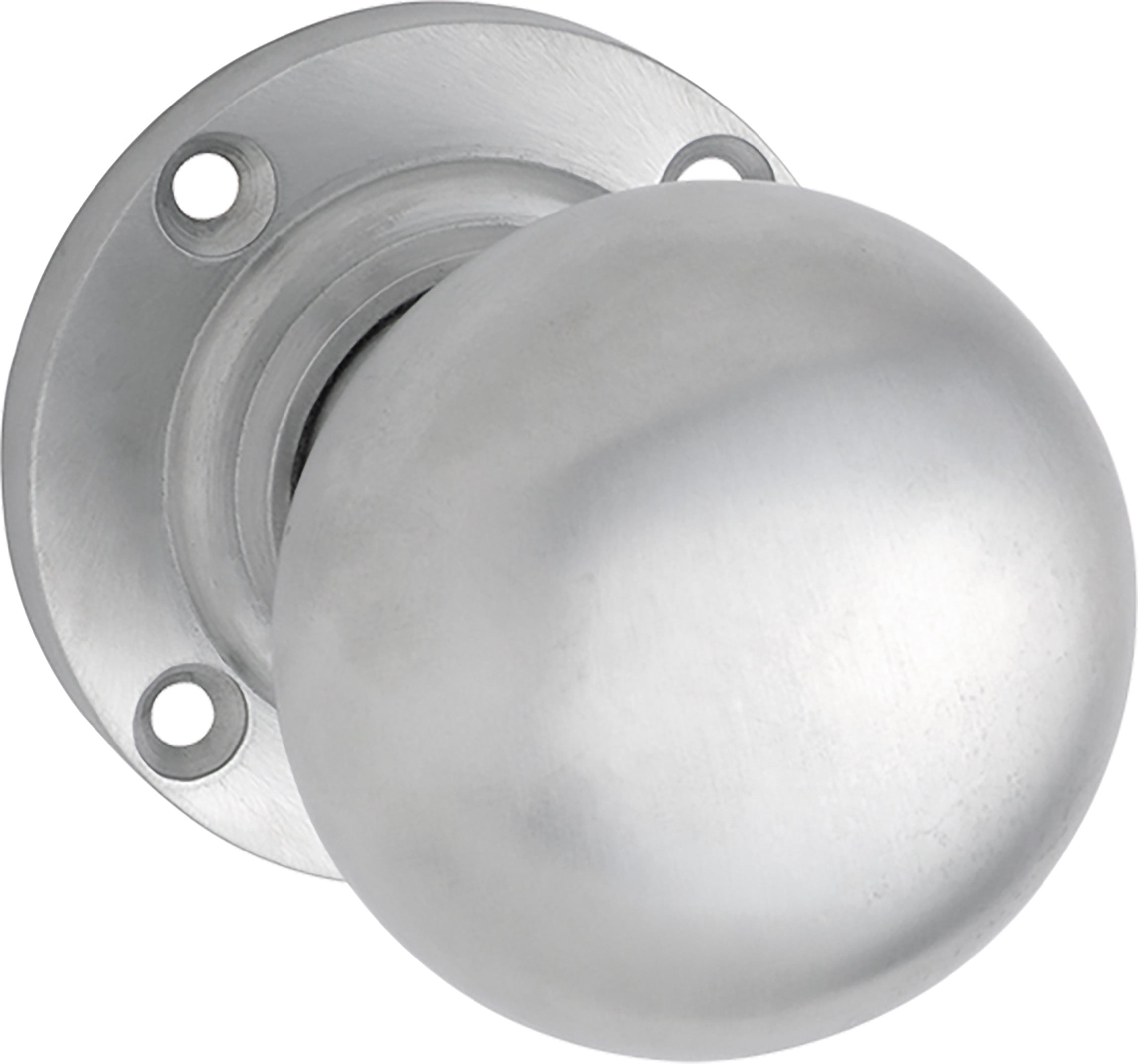 Victorian Knob - Round Rose Satin Chrome / Passage