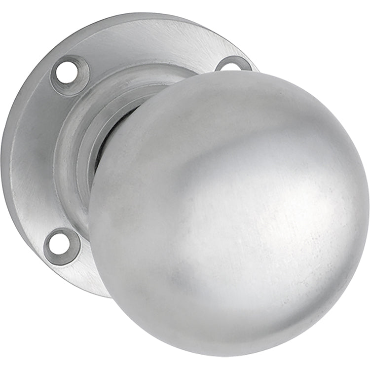 Victorian Knob - Round Rose Satin Chrome / Passage