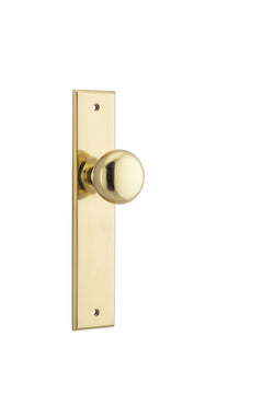 Cambridge Knob - Chamfered Backplate Polished Brass / Brass