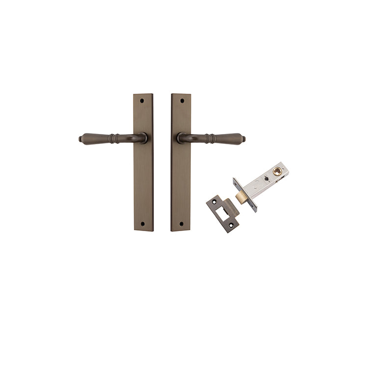 Sarlat Lever - Rectangular Backplate Passage Kit Antique Brass / Solid Brass