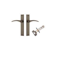 Oxford Lever - Rectangular Backplate Passage Kit Antique Brass / Solid Brass