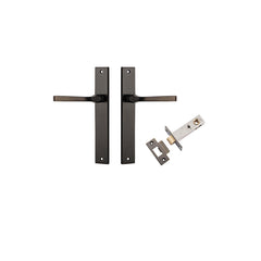 Annecy Lever - Rectangular Backplate Passage Kit Antique Brass / Solid Brass