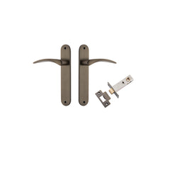 Oxford Lever - Oval Backplate Passage Kit Antique Brass / Solid Brass