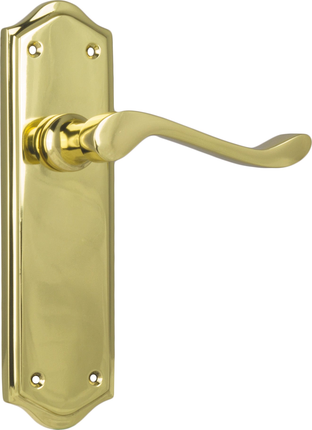 Henley Lever - Long Backplate Polished Brass / Latch | Passage