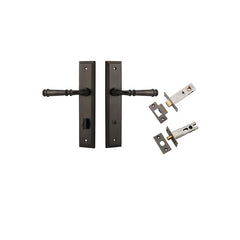 Verona Lever - Stepped Backplate Privacy Kit with Privacy Turn Antique Brass / Solid Brass