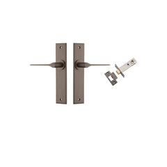 Como Lever - Chamfered Backplate Passage Kit Antique Brass / Solid Brass