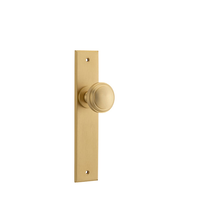 Paddington Knob - Chamfered Backplate Satin Brass / Brass