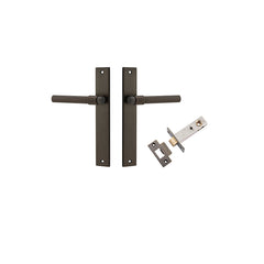 Helsinki Lever - Rectangular Backplate Passage Kit Antique Brass / Solid Brass