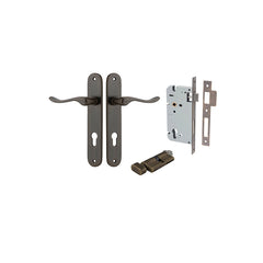 Stirling Lever - Oval Backplate Entrance Kit with High Security Lock Antique Brass / Solid Brass