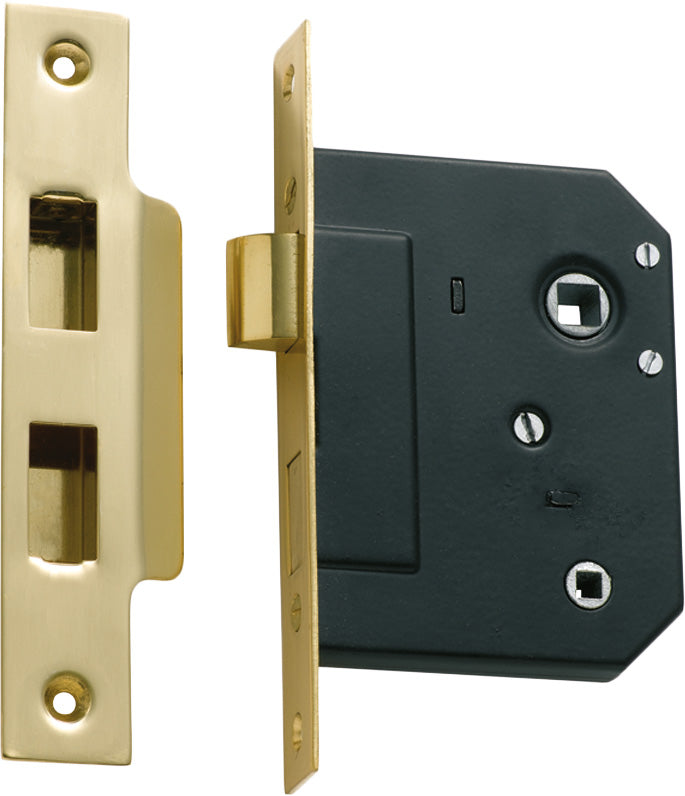 Privacy Mortice Lock Polished Brass / Backset 57mm