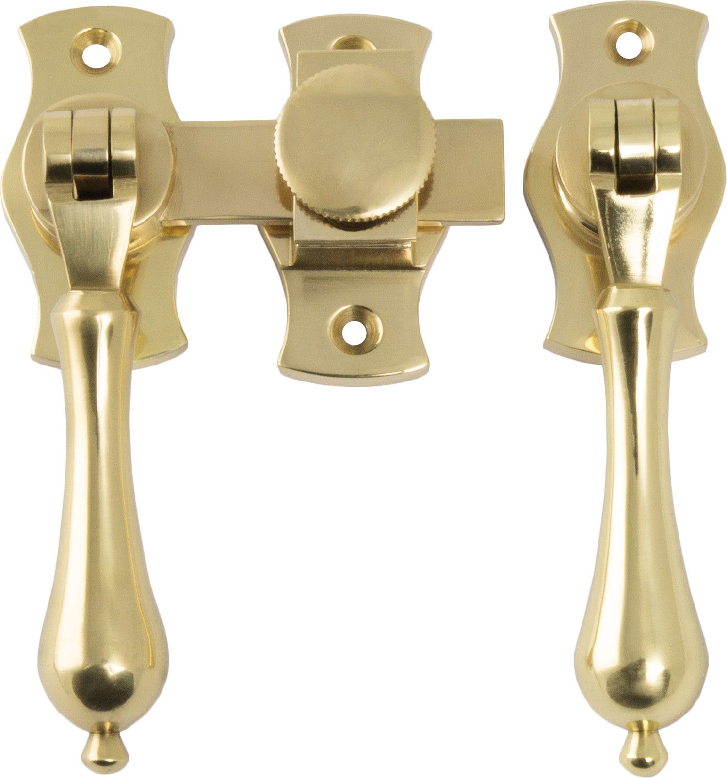 Teardrop French Door Fastener Polished Brass