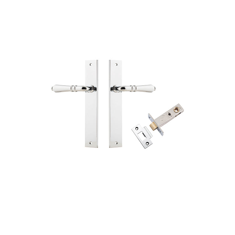 Sarlat Lever - Rectangular Backplate Passage Kit Chrome Plated / Solid Brass