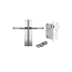 Verona Lever - Rectangular Backplate Entrance Kit with High Security Lock Chrome Plated / Solid Brass