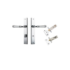 Verona Lever - Rectangular Backplate Privacy Kit with Privacy Turn Chrome Plated / Solid Brass